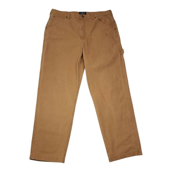 Redhead Mens 40x34 Relaxed Fit Carpenter Work Pants 100% Cotton Brown/Tan - Picture 1 of 9